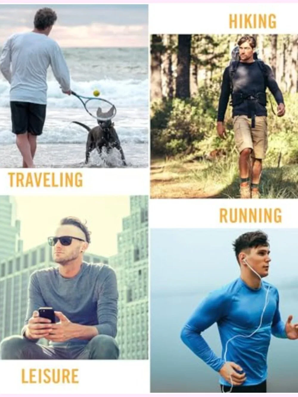 Men's UPF 50+ Long Sleeve Rash Guard Sun Protection Shirt Quick-Dry